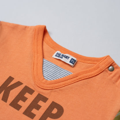 袖切り替えTシャツ　ORANGE