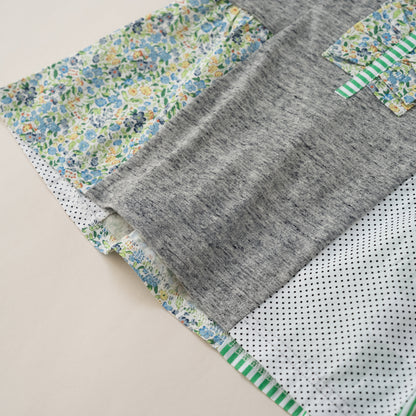 切り替えフレンチスリーブTシャツ　GRAY