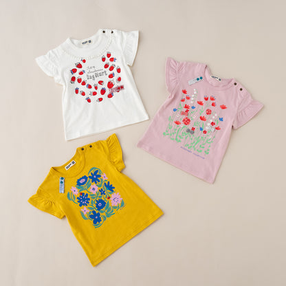 プリントTシャツ【北欧風flower】　YELLOW