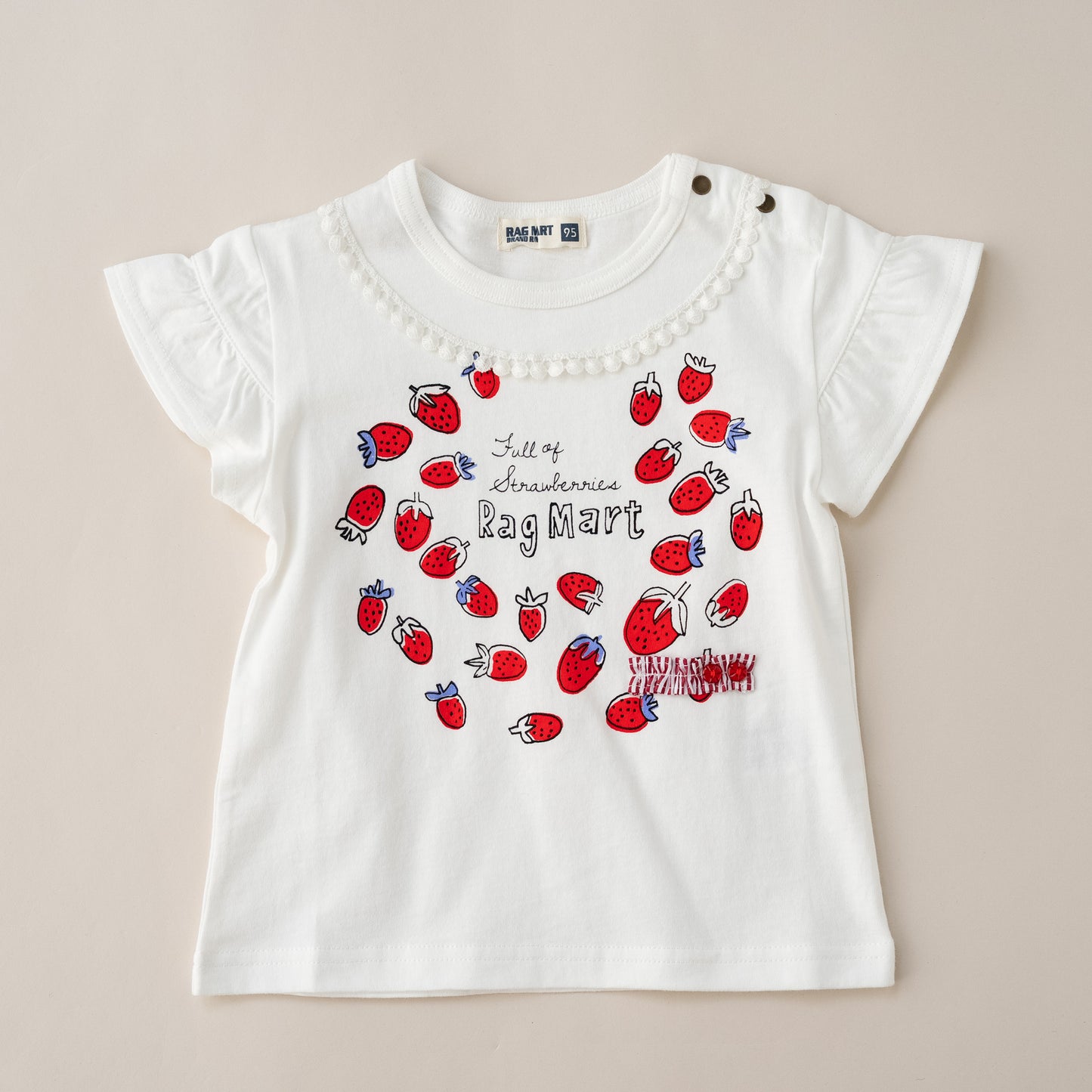 プリントTシャツ【いちご】　OFF-WHITE
