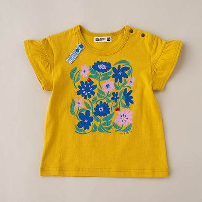 プリントTシャツ【北欧風flower】　YELLOW