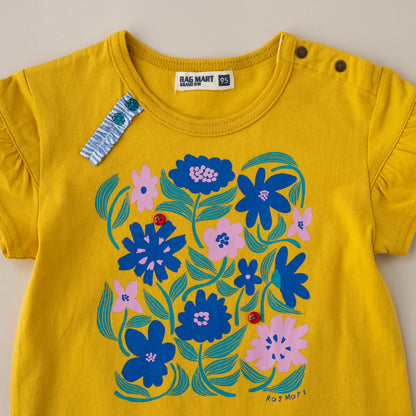 プリントTシャツ【北欧風flower】　YELLOW