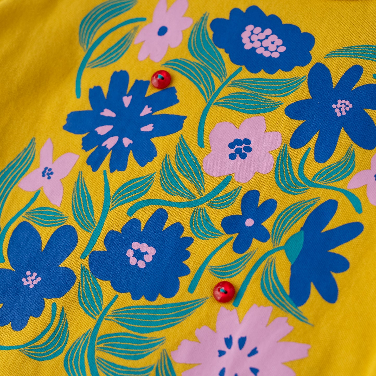 プリントTシャツ【北欧風flower】　YELLOW