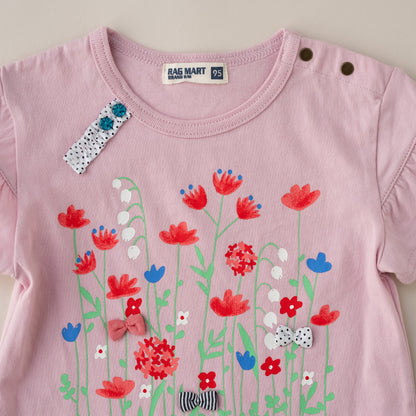 プリントTシャツ【花畑すずらん】　PINK