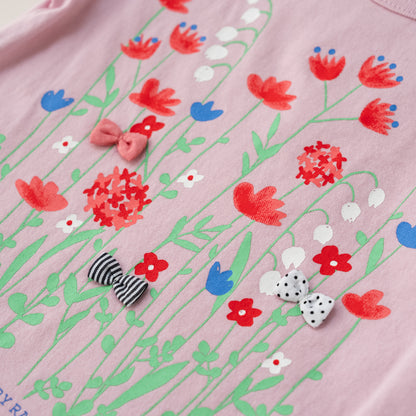 プリントTシャツ【花畑すずらん】　PINK