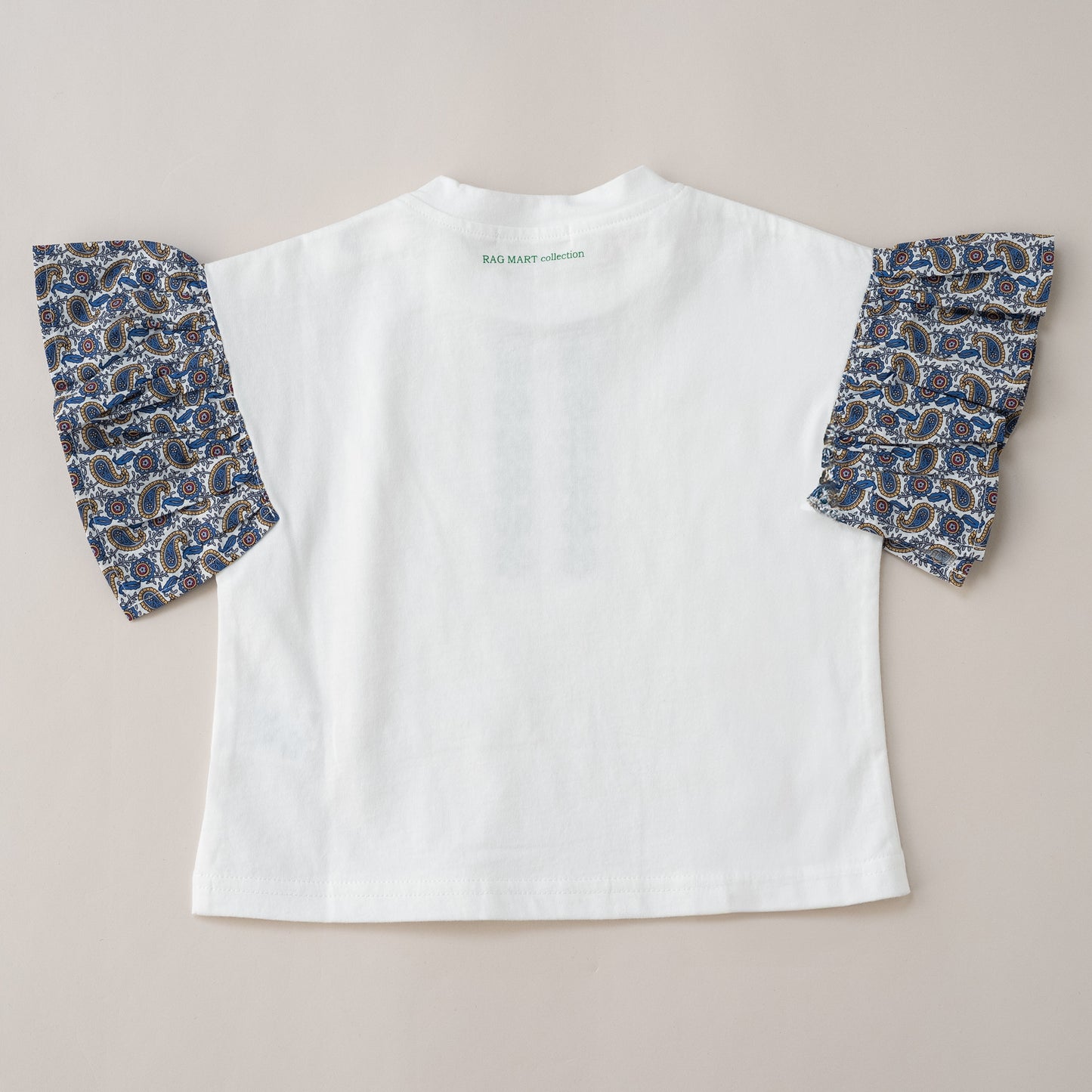 袖フリルボックスTシャツ　OFF-WHITE