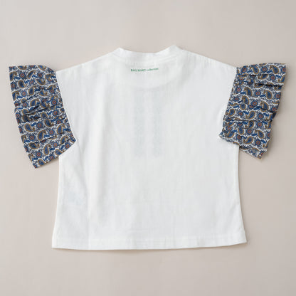 袖フリルボックスTシャツ　OFF-WHITE