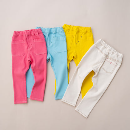 カラーニットデニムパンツ　OFF-WHITE