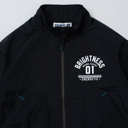 ナイロンウインドブレーカー　BLACK