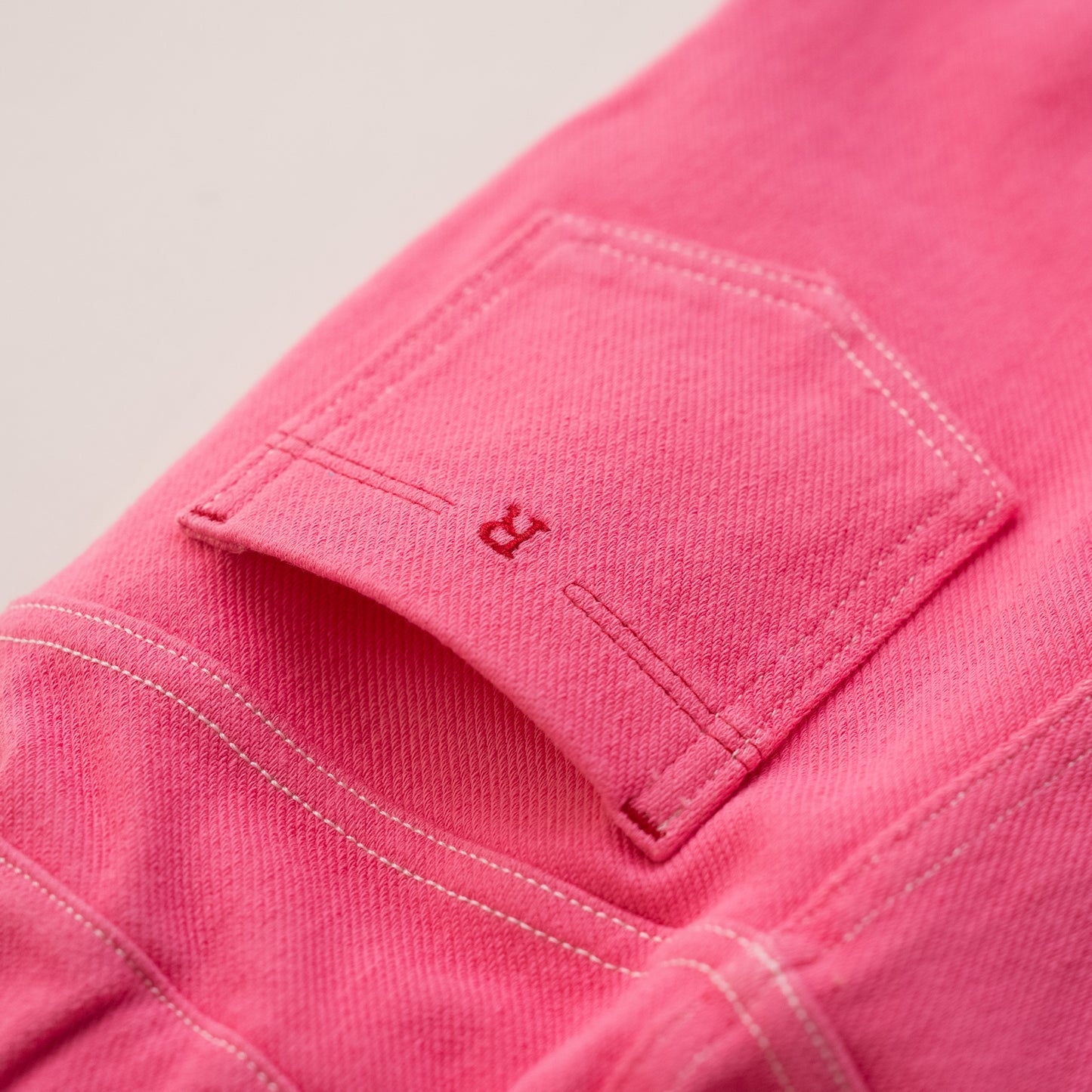 カラーニットデニムパンツ　PINK