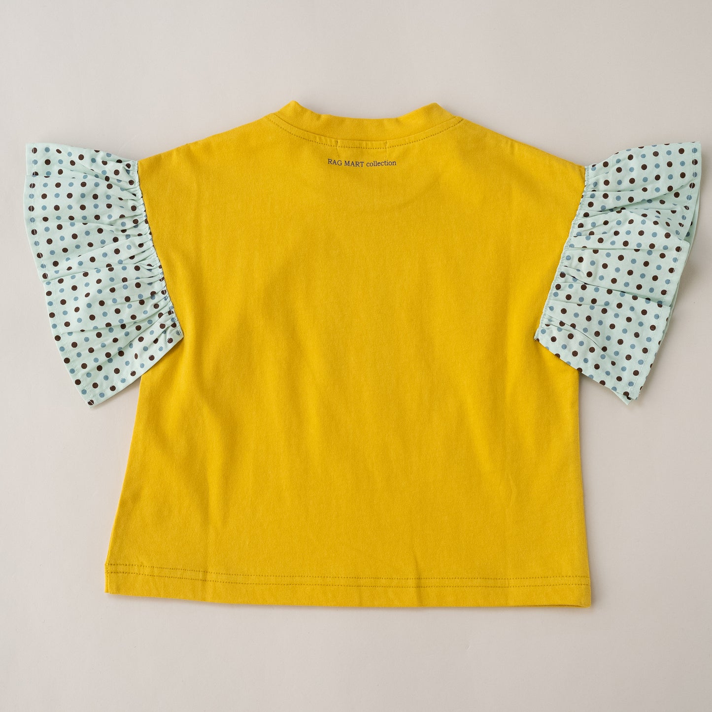袖フリルボックスTシャツ　YELLOW