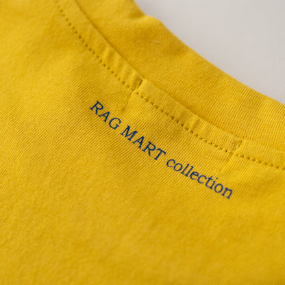 袖フリルボックスTシャツ　YELLOW