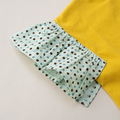 袖フリルボックスTシャツ　YELLOW