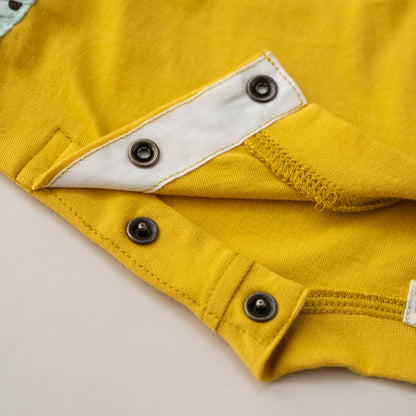 袖フリルボックスTシャツ　YELLOW