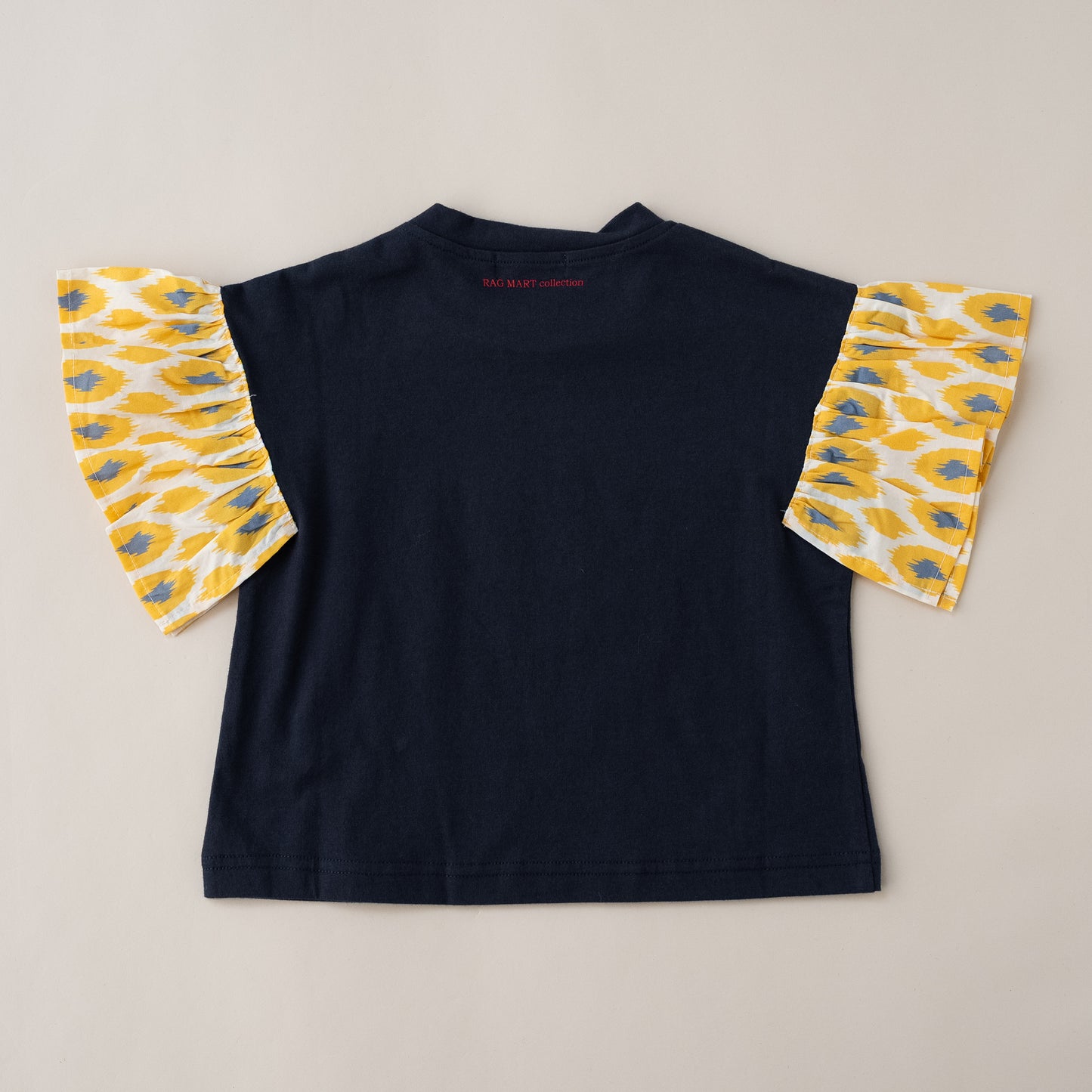 袖フリルボックスTシャツ　NAVY