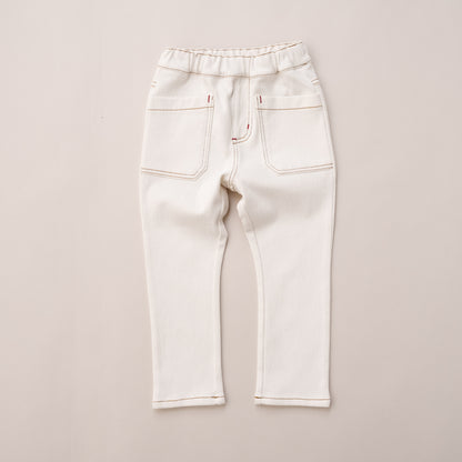 カラーニットデニムパンツ　OFF-WHITE