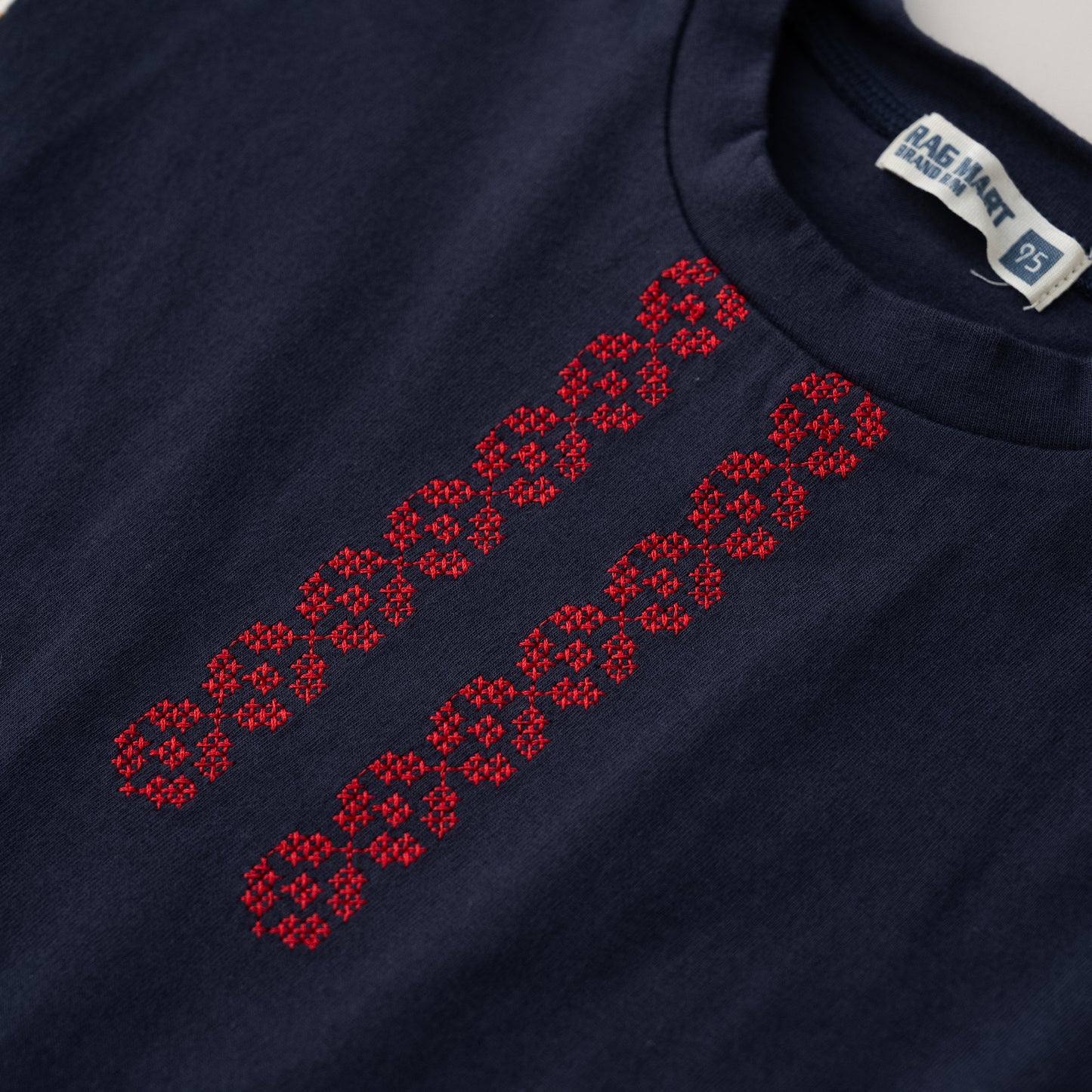 袖フリルボックスTシャツ　NAVY