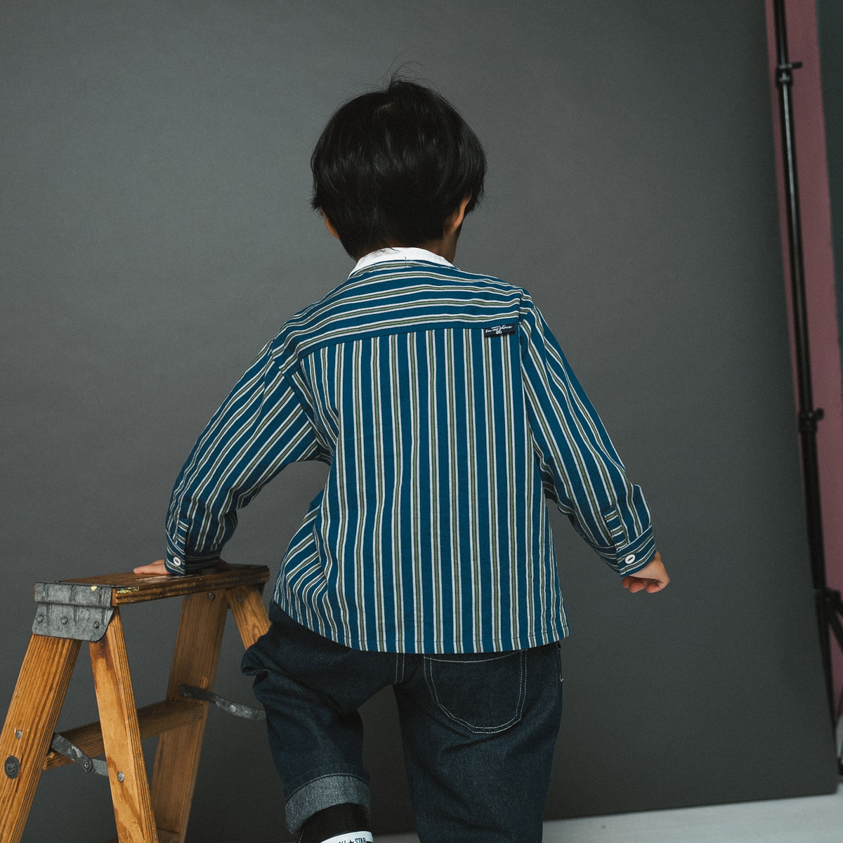 バンドカラーシャツ　STRIPE