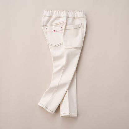 カラーニットデニムパンツ　OFF-WHITE