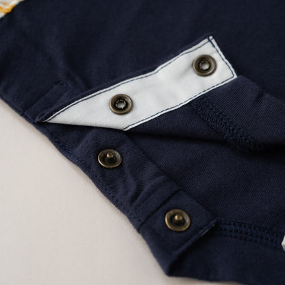 袖フリルボックスTシャツ　NAVY