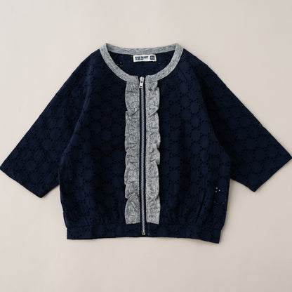 レースサマーカーディガン　NAVY