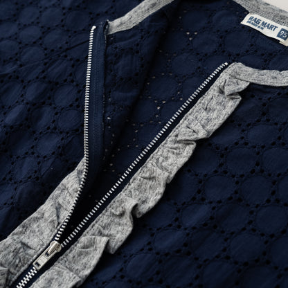 レースサマーカーディガン　NAVY