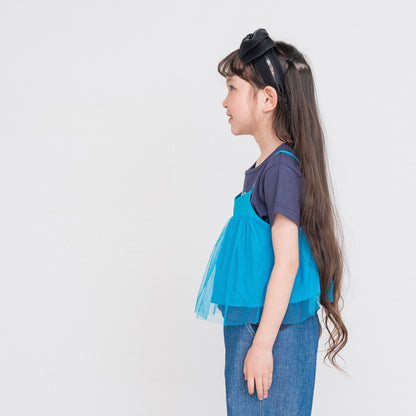 Tシャツ＆チュールキャミセット　BLUE