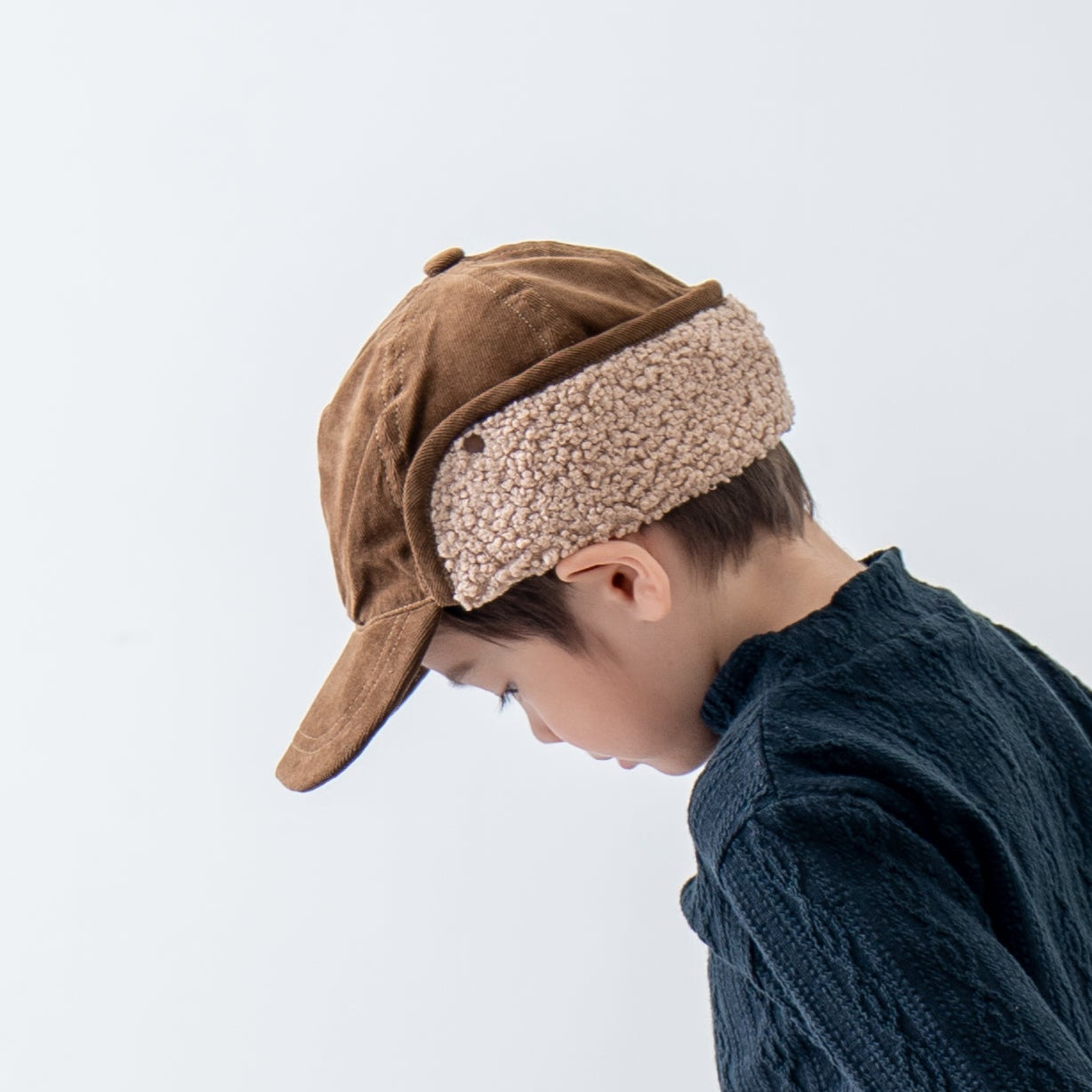 ボア耳フライトキャップ　BROWN
