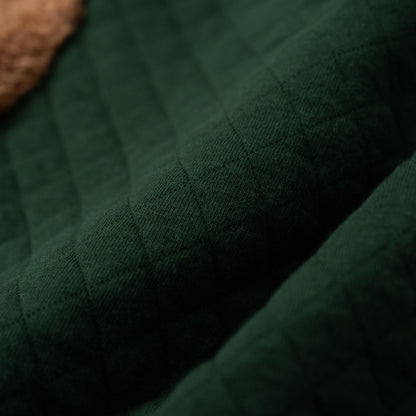 袖ボアキルトトレーナー　GREEN