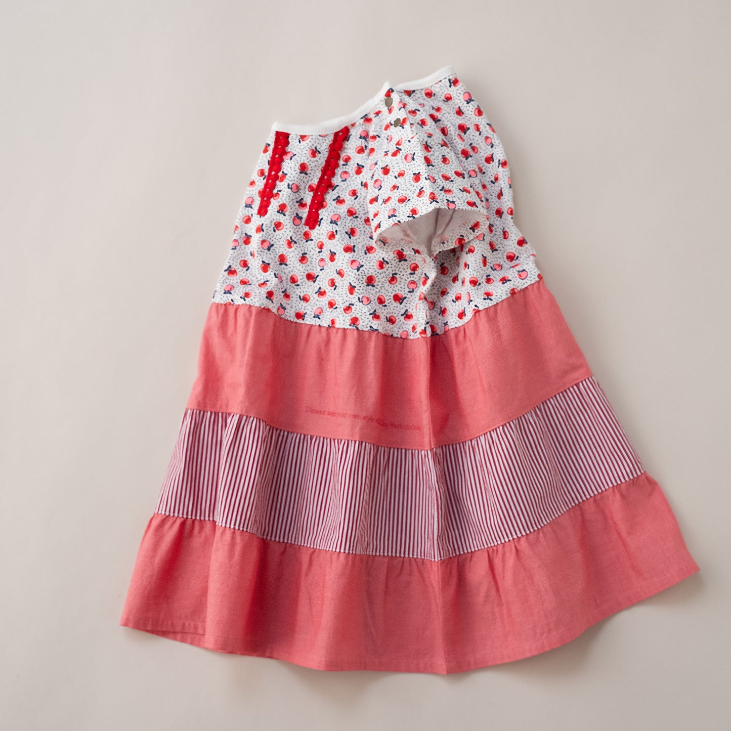 ３段フレアワンピース　RED