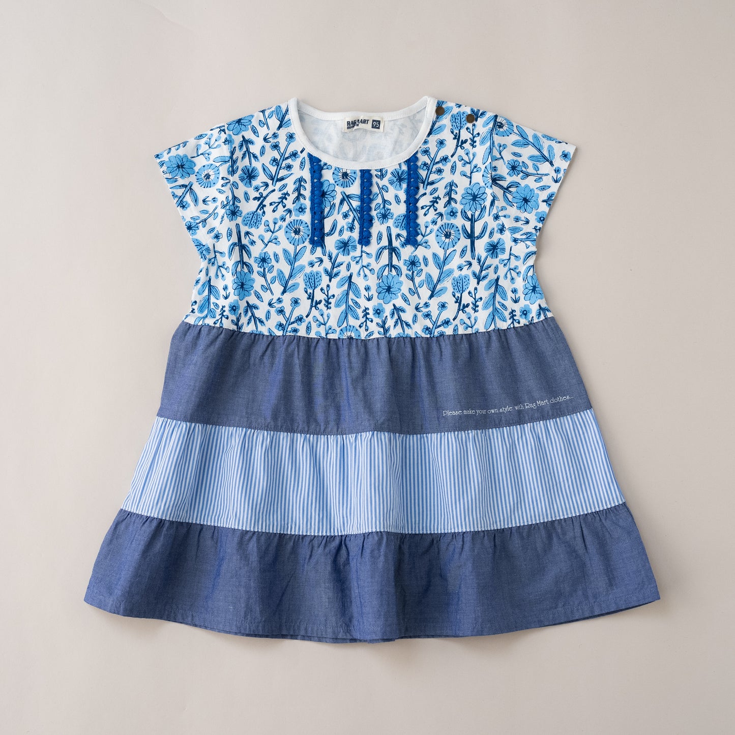 ３段フレアワンピース　BLUE