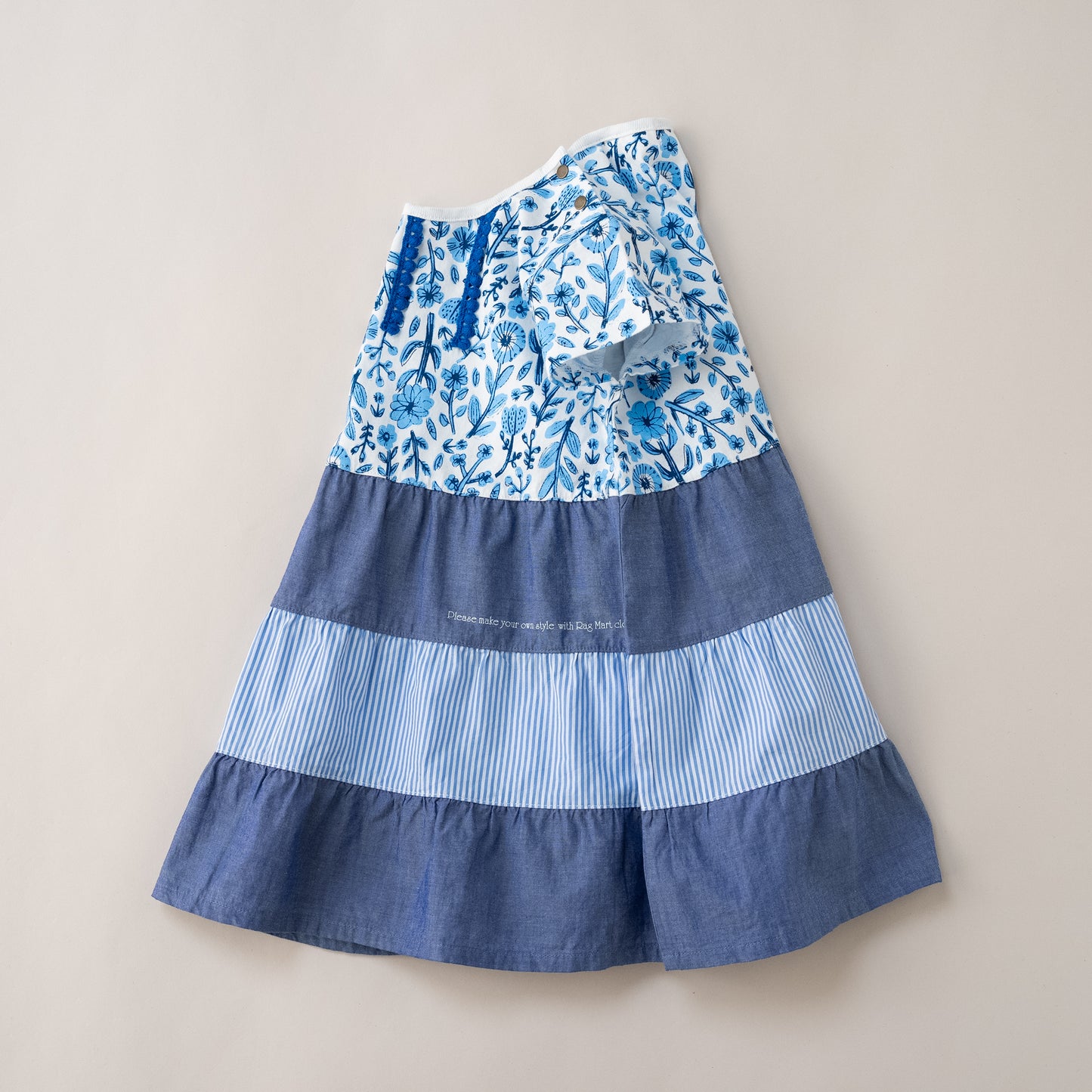 ３段フレアワンピース　BLUE