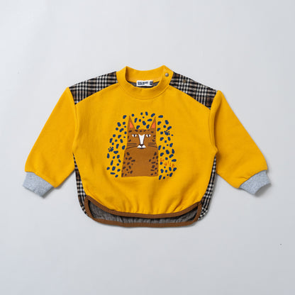 プリントジャガードトレーナー　YELLOW