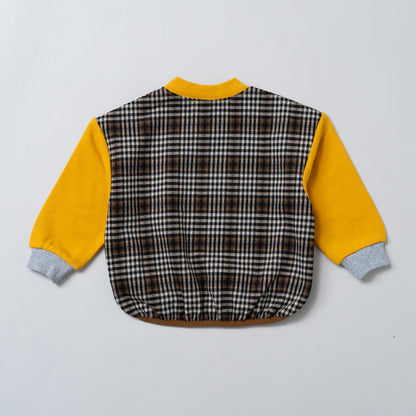 プリントジャガードトレーナー　YELLOW