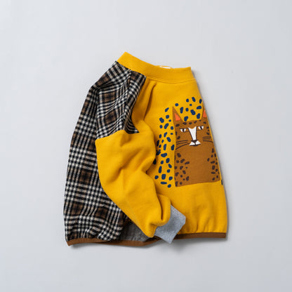 プリントジャガードトレーナー　YELLOW
