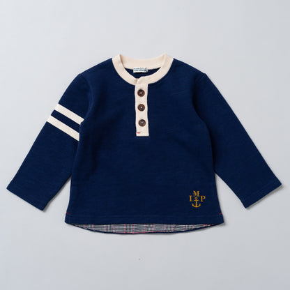 ヘンリーネックトレーナー　NAVY