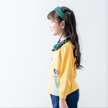 チェックカラーラビットトレーナー　YELLOW