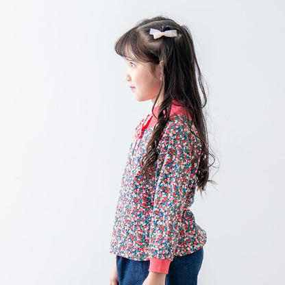 小花柄プリントトレーナー　RED