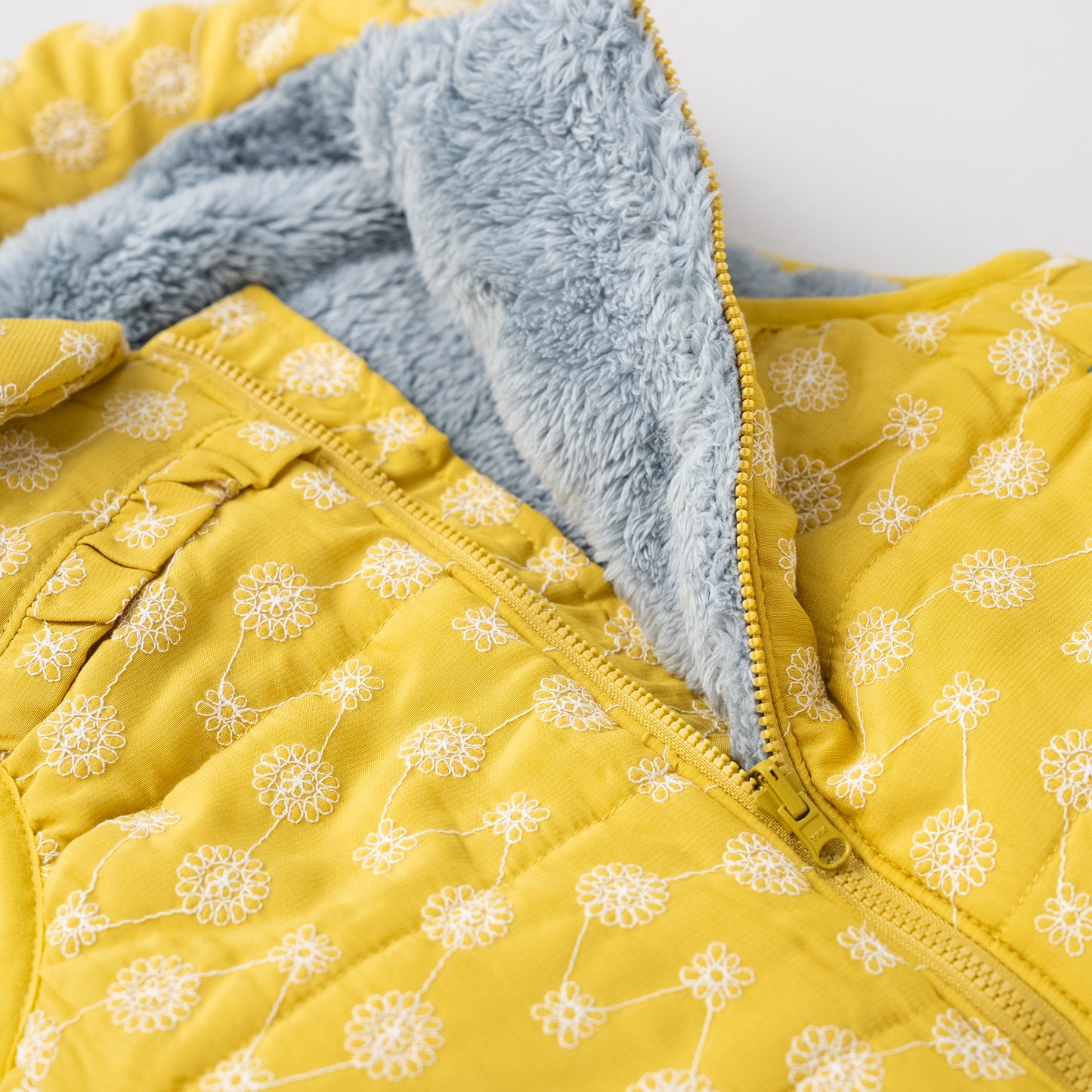 刺繍丸襟ベスト【リバーシブル】　YELLOW