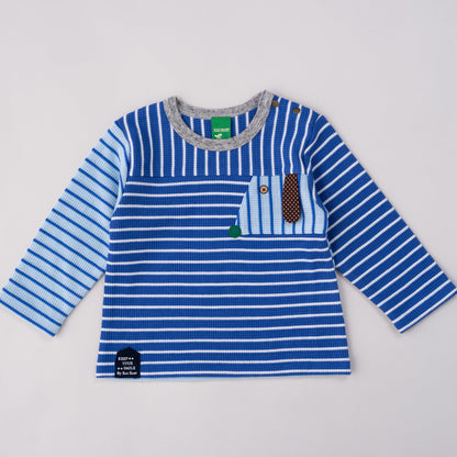 ボーダーTシャツ＆パンツセット　BLUE