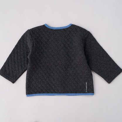 ニットキルトカーディガン　GRAY