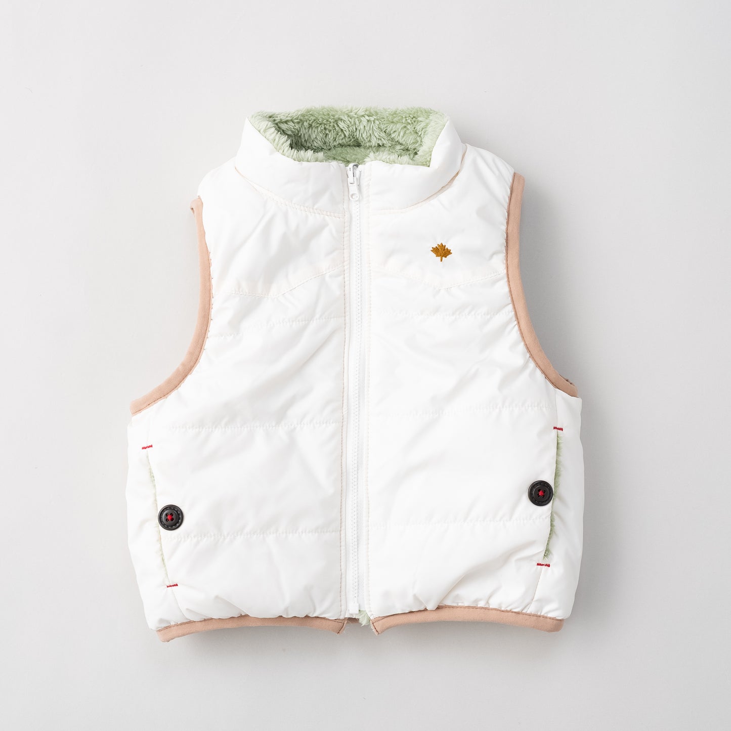 リバーシブルナイロンベスト　IVORY
