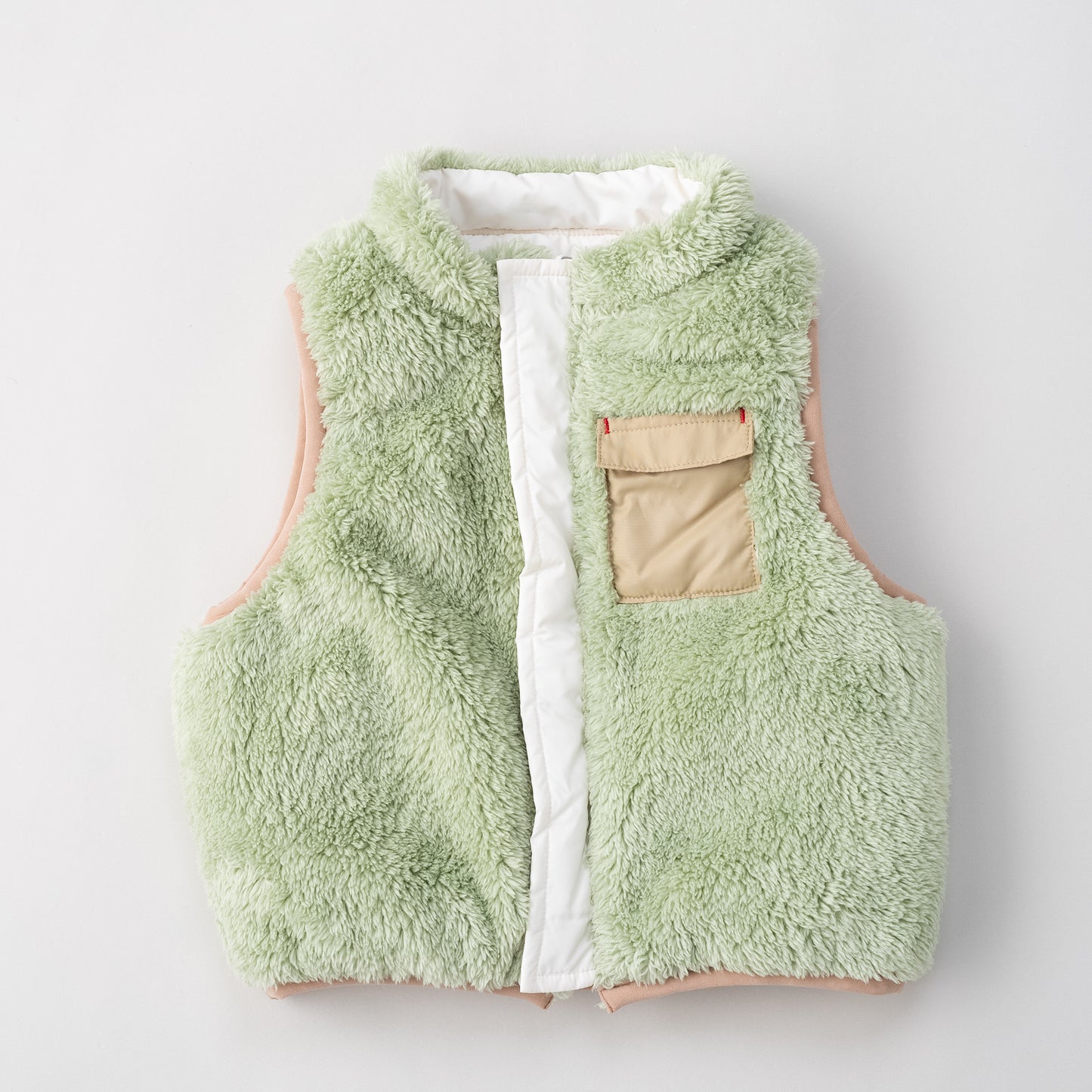 リバーシブルナイロンベスト　IVORY
