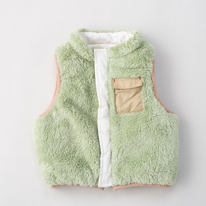 リバーシブルナイロンベスト　IVORY