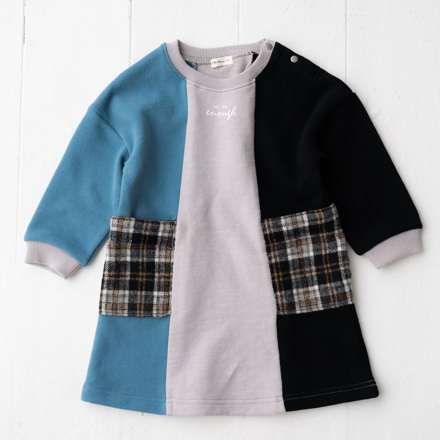 裏毛パッチワークワンピース GREY
