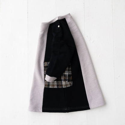裏毛パッチワークワンピース GREY