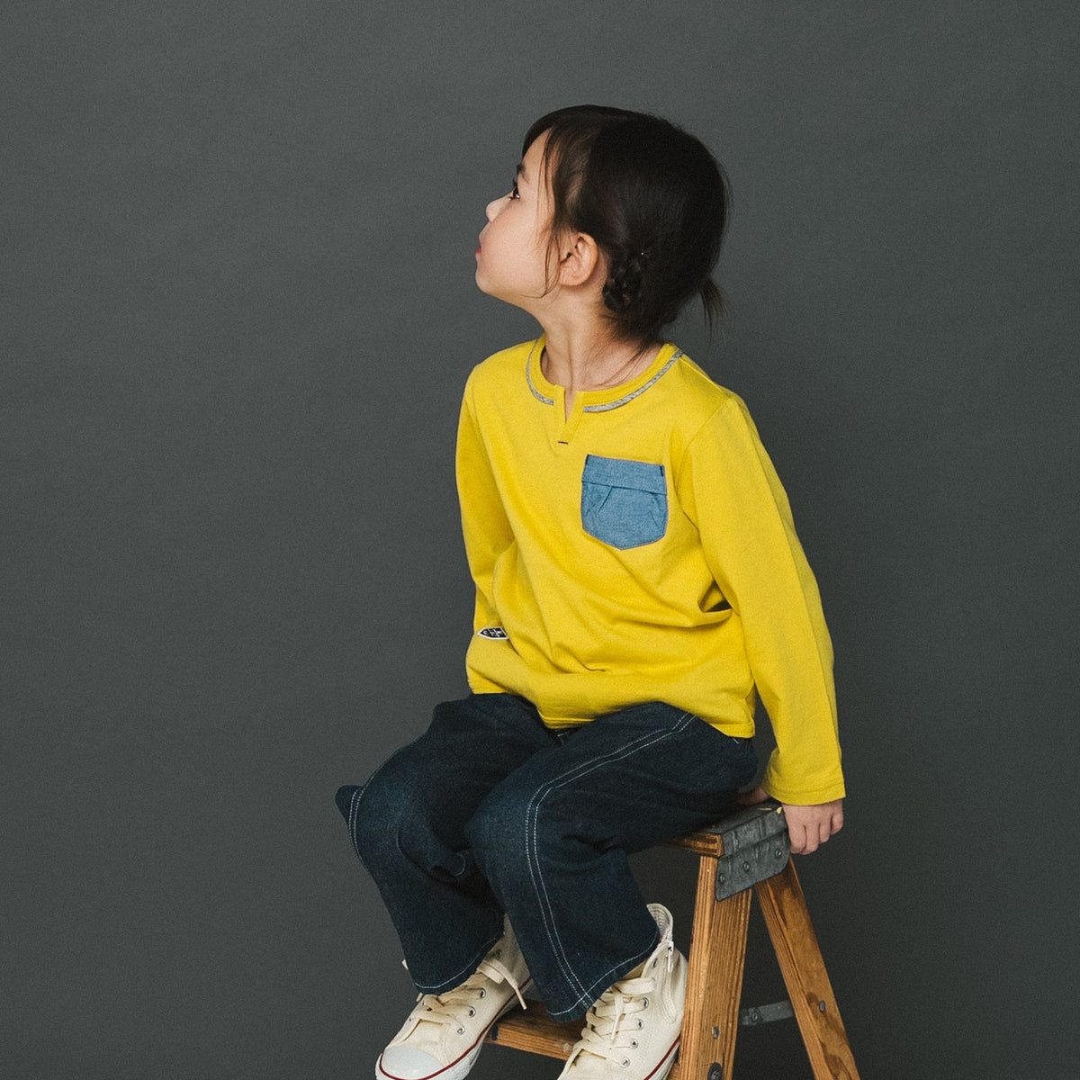 ワンポイントポケットTシャツ　YELLOW