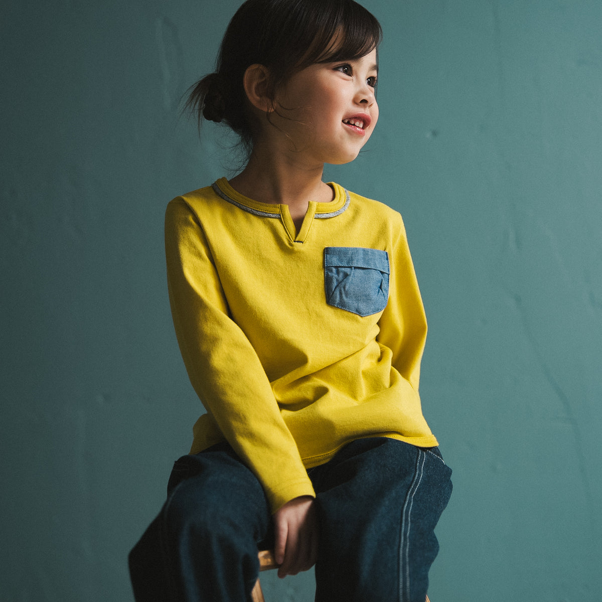 ワンポイントポケットTシャツ　YELLOW