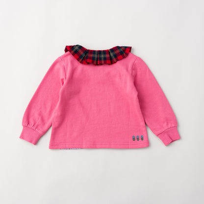 チェックカラーラビットトレーナー　PINK