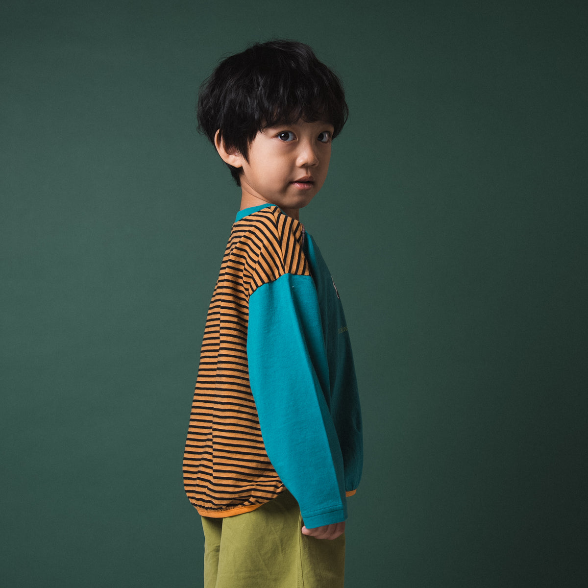 ラグランプリントTシャツ【ダルメシアン】　BLUE